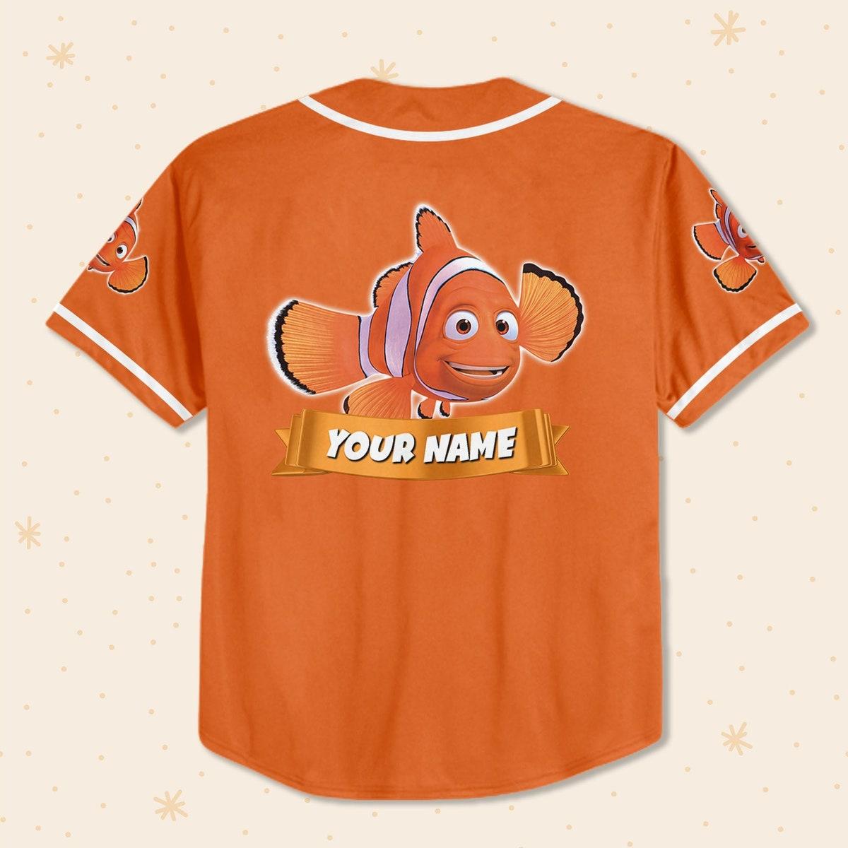 Mckenzieshoponline Nemo Orange White Disney Personalized Baseball Jersey For Fans - Image 4