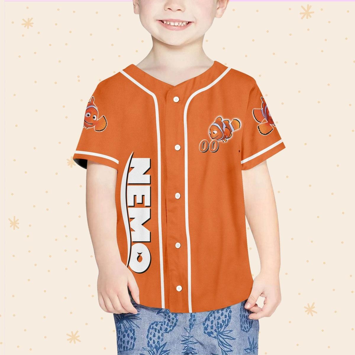 Mckenzieshoponline Nemo Orange White Disney Personalized Baseball Jersey For Fans - Image 5