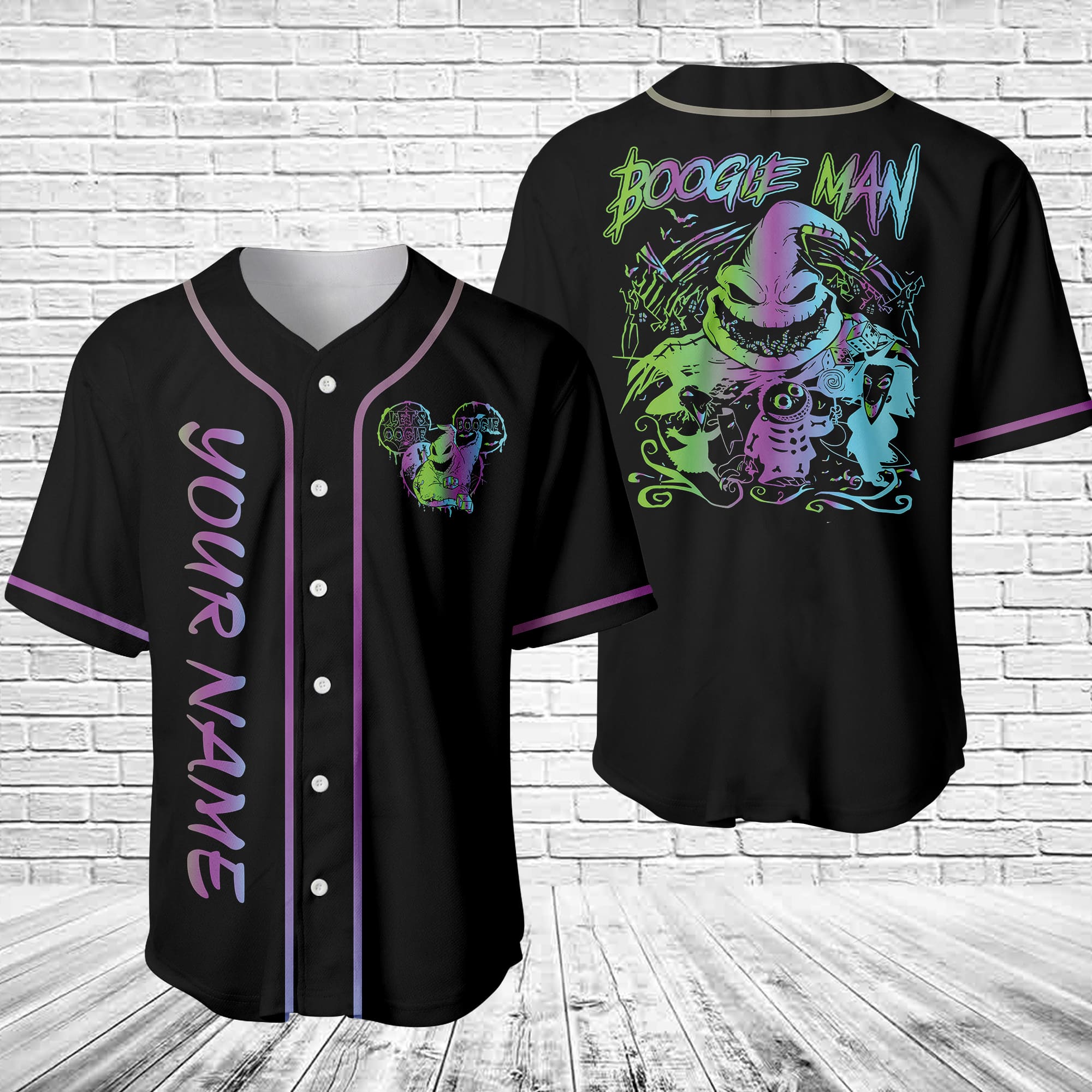 Jerseytrend Neon Oogie Boogie Man Personalized Baseball Jersey For Fans