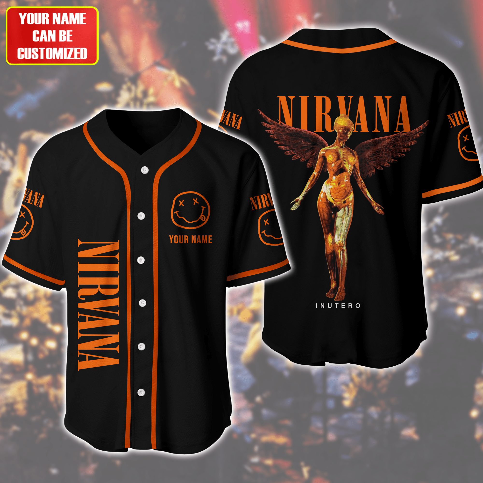 Jerseytrend Nirvana Band In Utero Personalized Baseball Jersey For Fans