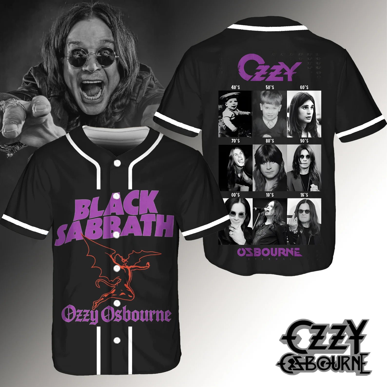 Mckenzieshoponline Ozzy Osbourne Black Sabbath Personalized Baseball Jersey For Fans