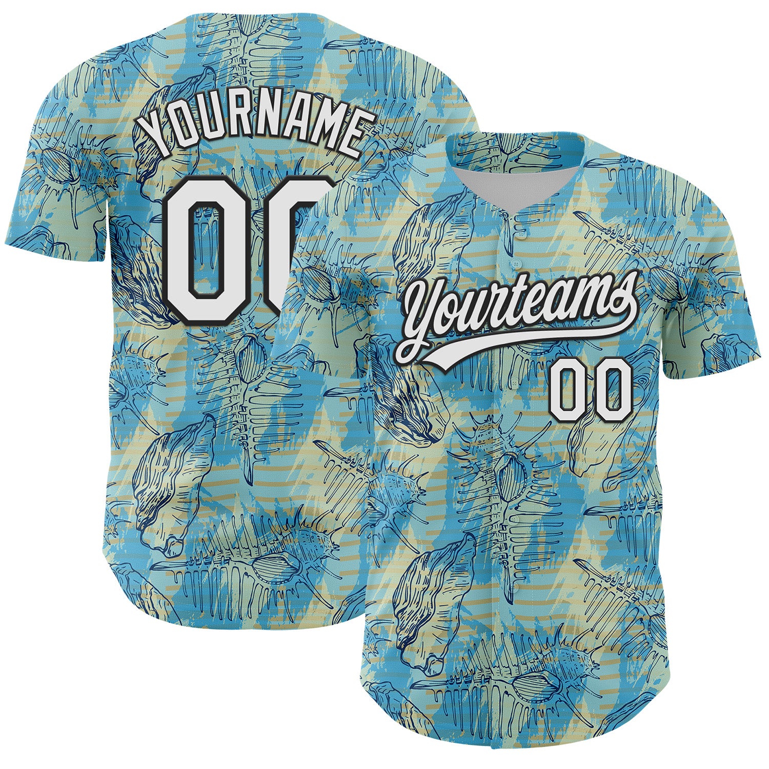 Mckenzieshoponline Panther Blue White Black 3D Tropical Beach Hawaii Flower Personalized Baseball Jersey For Fans