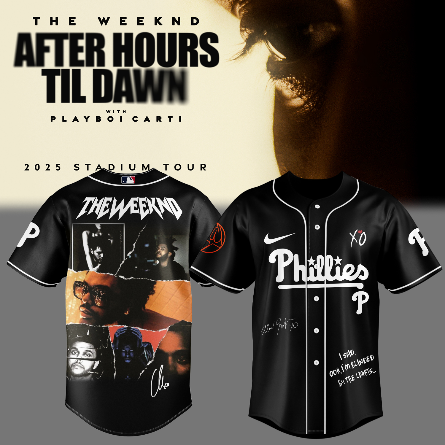 Mckenzieshoponline Philadelphia Phillies MLB x The Weeknd After Hours Till Dawn Tour Personalized Baseball Jersey For Fans