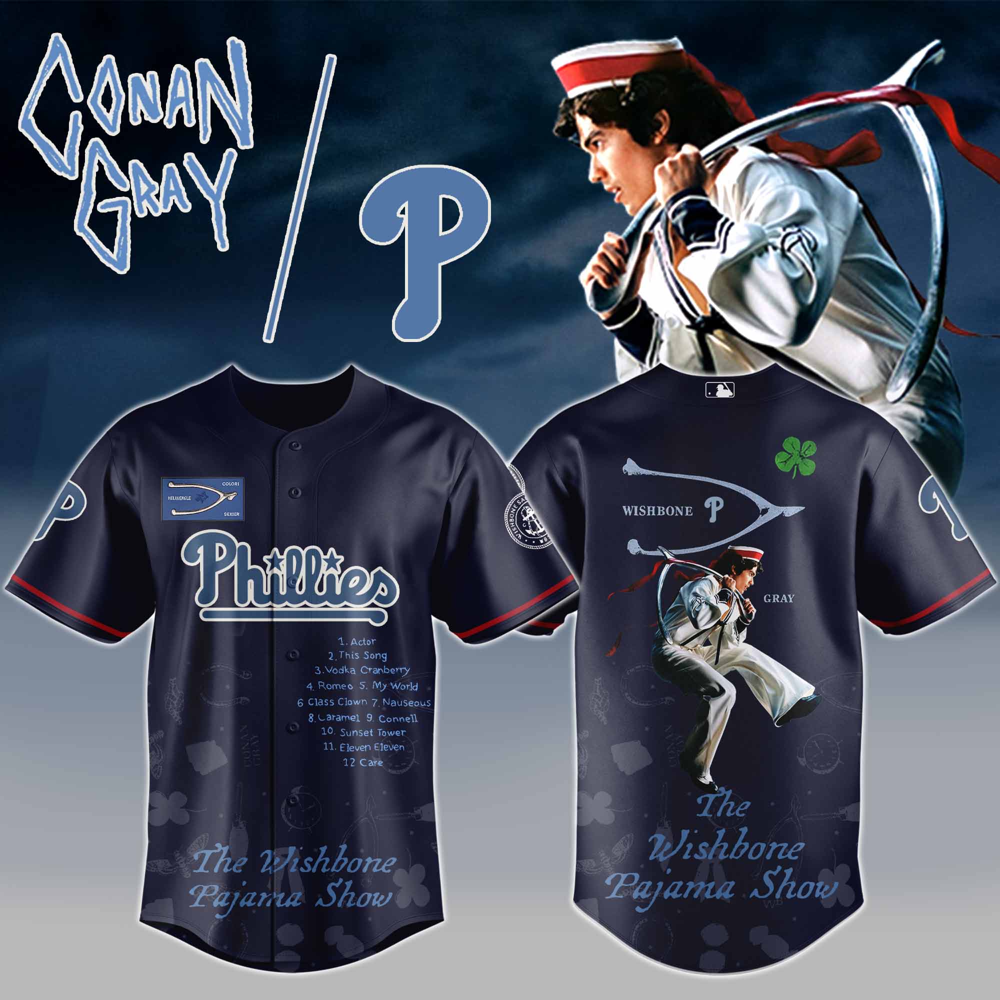 Jerseytrend Philadelphia Phillies MLB x The Wishbone Pajama Show Personalized Baseball Jersey For Fans