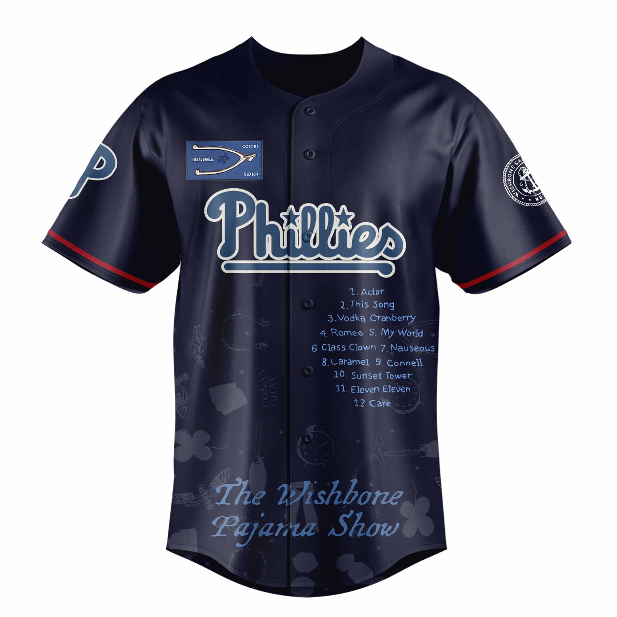Jerseytrend Philadelphia Phillies MLB x The Wishbone Pajama Show Personalized Baseball Jersey For Fans - Image 2