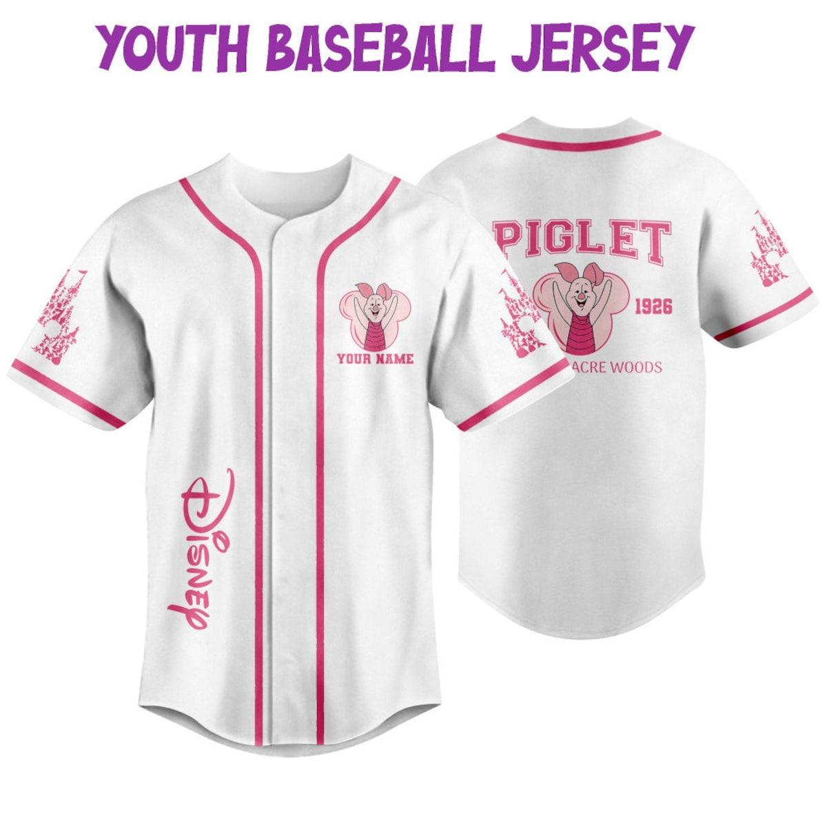 Mckenzieshoponline Piglet Pink Kids Youth Adult Disney Personalized Baseball Jersey For Fans - Image 6