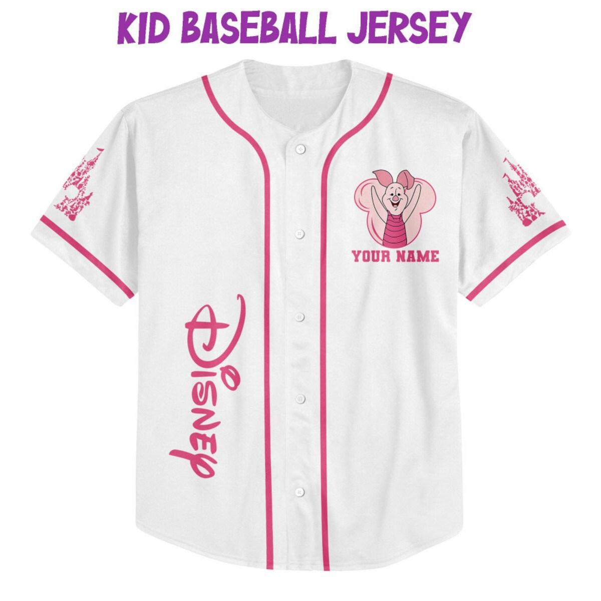 Mckenzieshoponline Piglet Pink Kids Youth Adult Disney Personalized Baseball Jersey For Fans - Image 3
