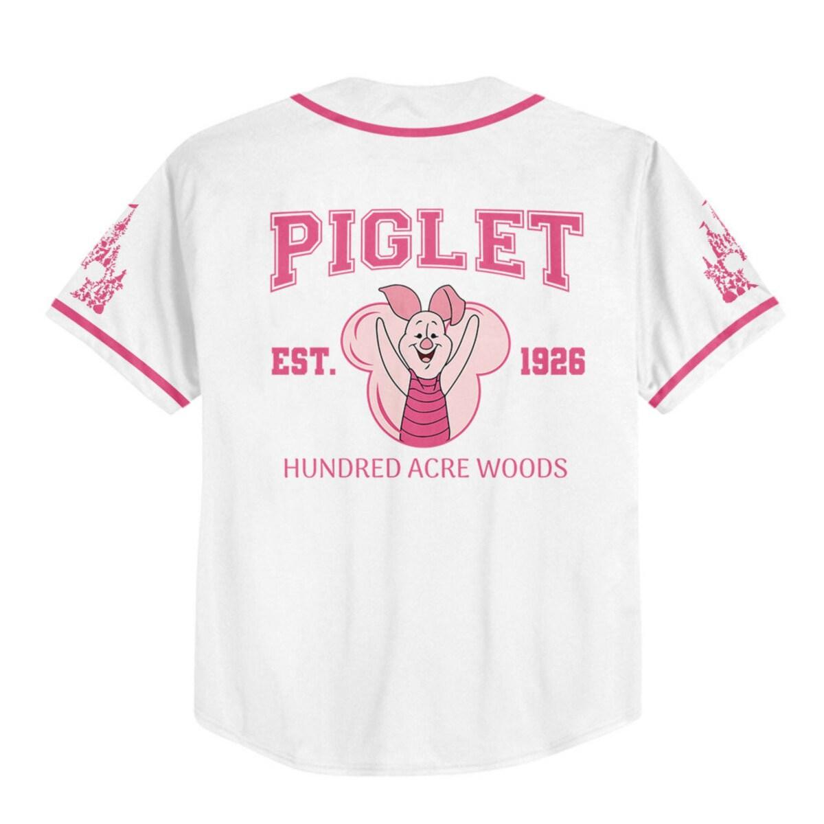 Mckenzieshoponline Piglet Pink Kids Youth Adult Disney Personalized Baseball Jersey For Fans - Image 4
