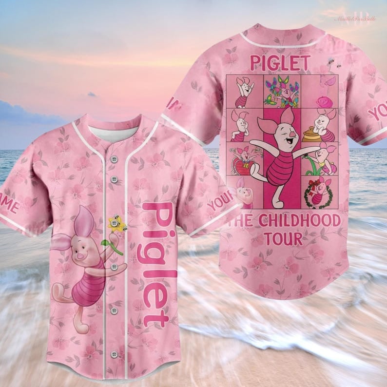Mckenzieshoponline Piglet Winnie the Pooh Disney Personalized Baseball Jersey For Fans