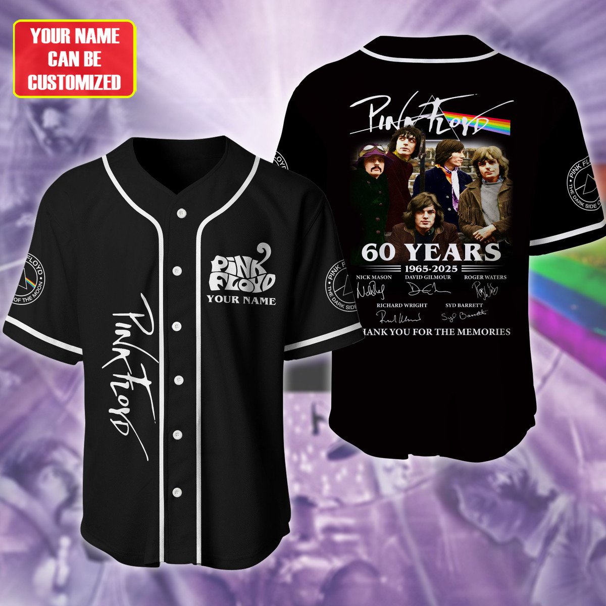 Jerseytrend Pink Floy Band 60 Years Anniversary Personalized Baseball Jersey For Fans