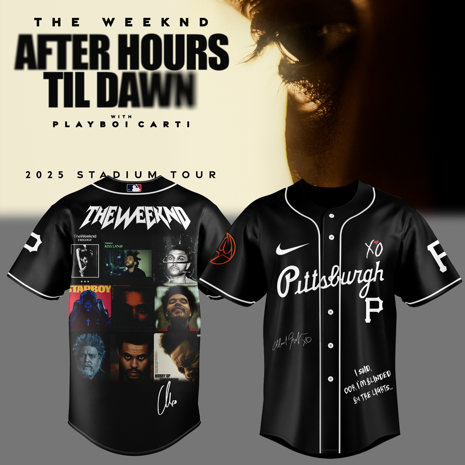 Mckenzieshoponline Pittsburgh Pirates MLB x The Weeknd After Hours Till Dawn Tour Personalized Baseball Jersey For Fans