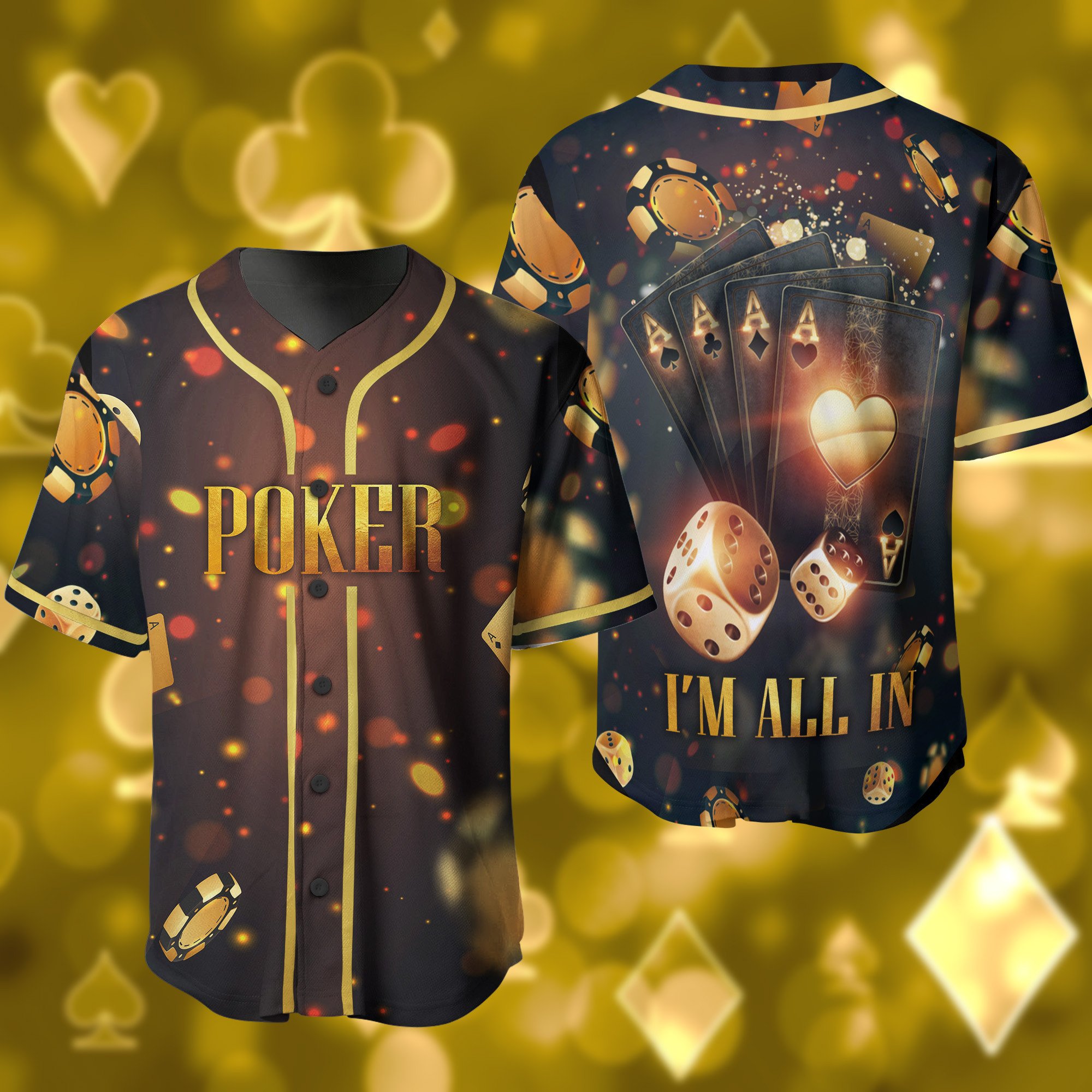 Jerseytrend Poker I'm All In Personalized Baseball Jersey For Fans