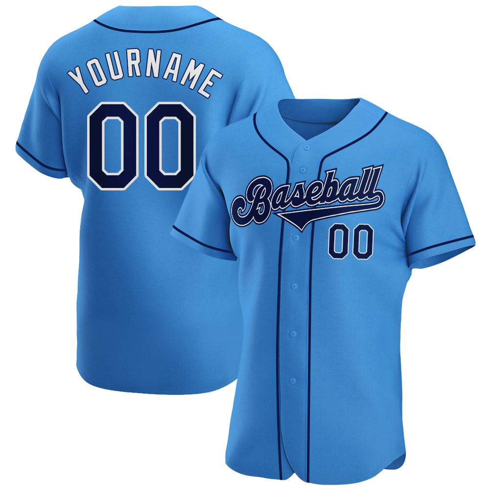 Jerseytrend Powder Blue Navy White Personalized Baseball Jersey For Fans
