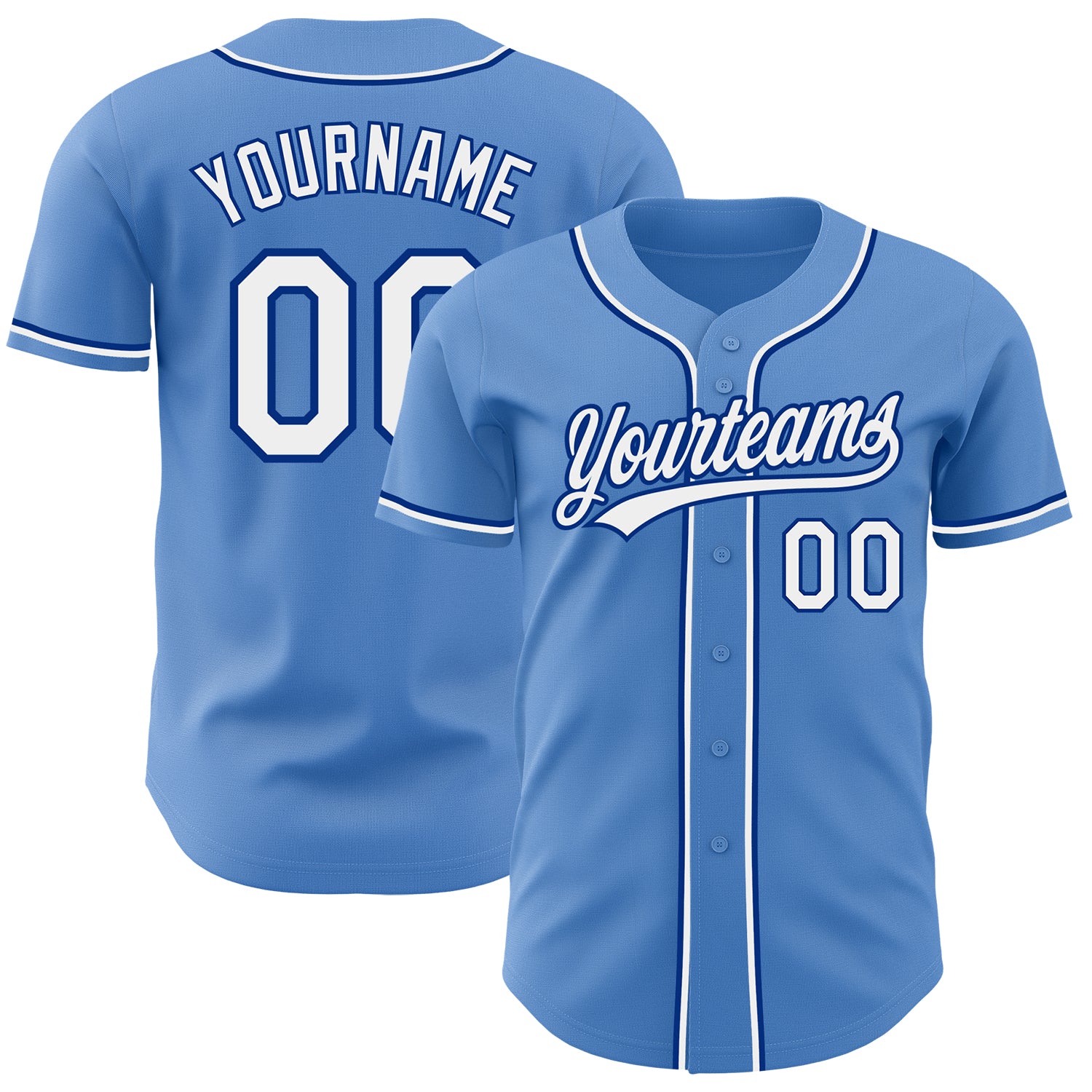 Jerseytrend Powder Blue White Royal Personalized Baseball Jersey For Fans