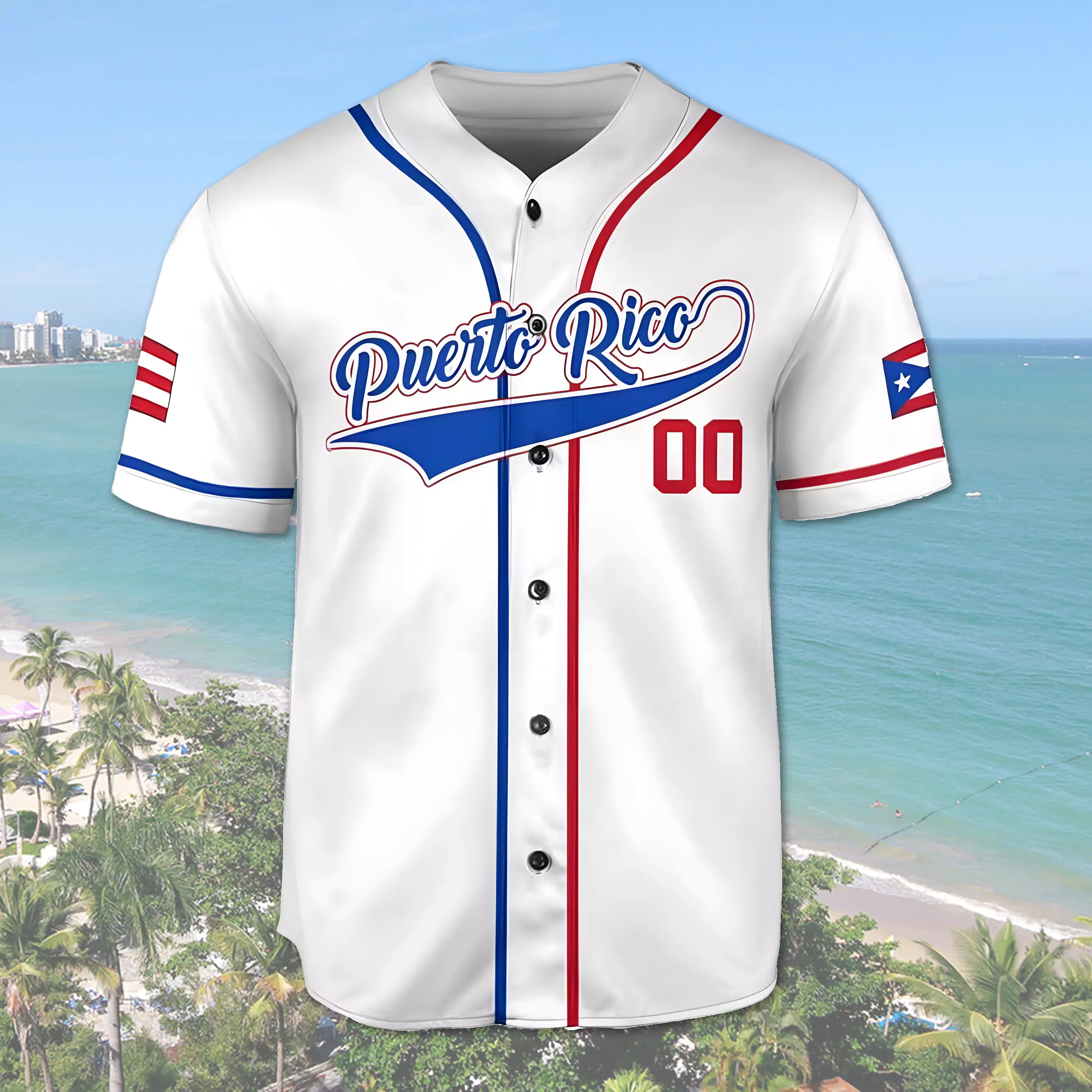 Mckenzieshoponline Puerto Rico Flag & Frog Personalized Baseball Jersey For Fans - Image 2