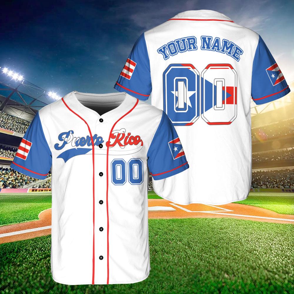 Mckenzieshoponline Puerto Rico Puerto Rican Flag Personalized Baseball Jersey For Fans
