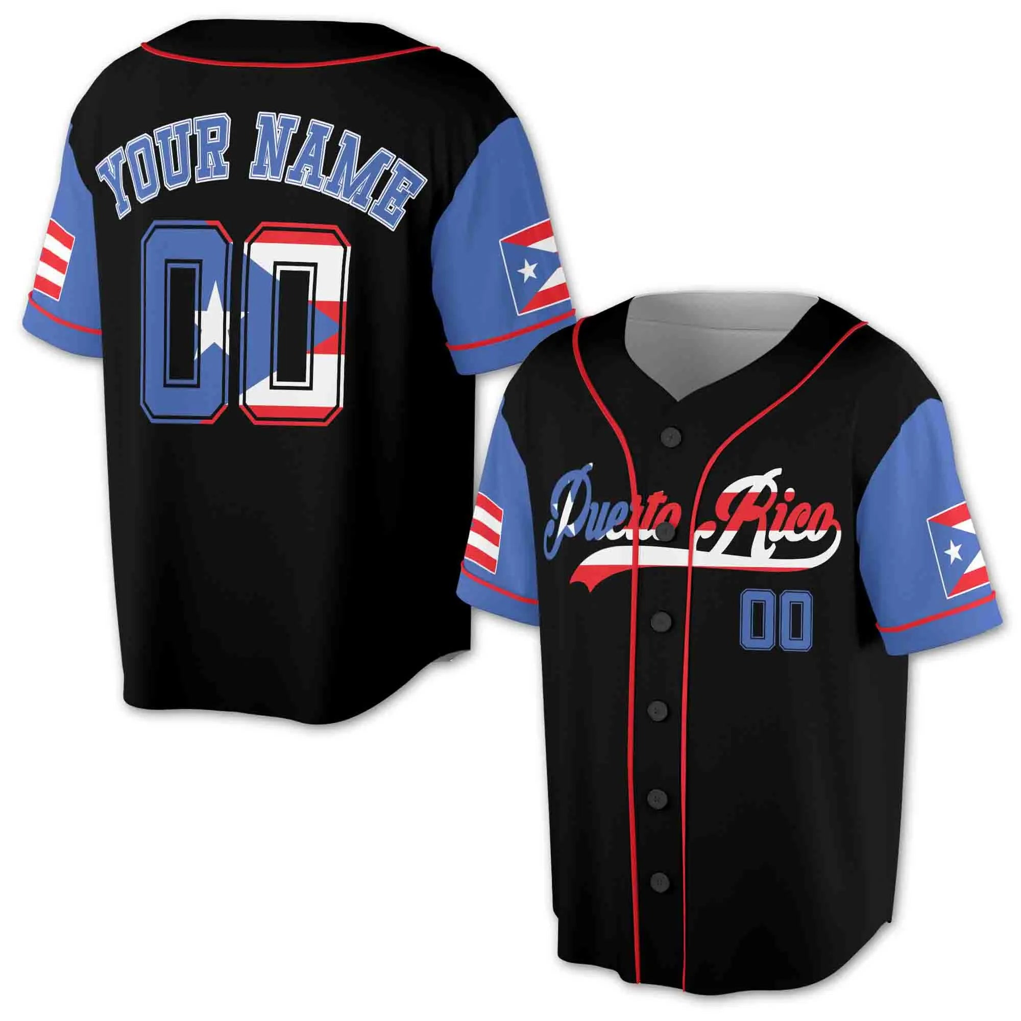 Mckenzieshoponline Puerto Rico Puerto Rican Flag Personalized Baseball Jersey For Fans - Image 4