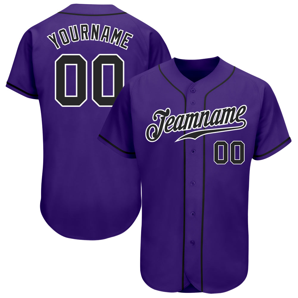 Jerseytrend Purple Black White Personalized Baseball Jersey For Fans