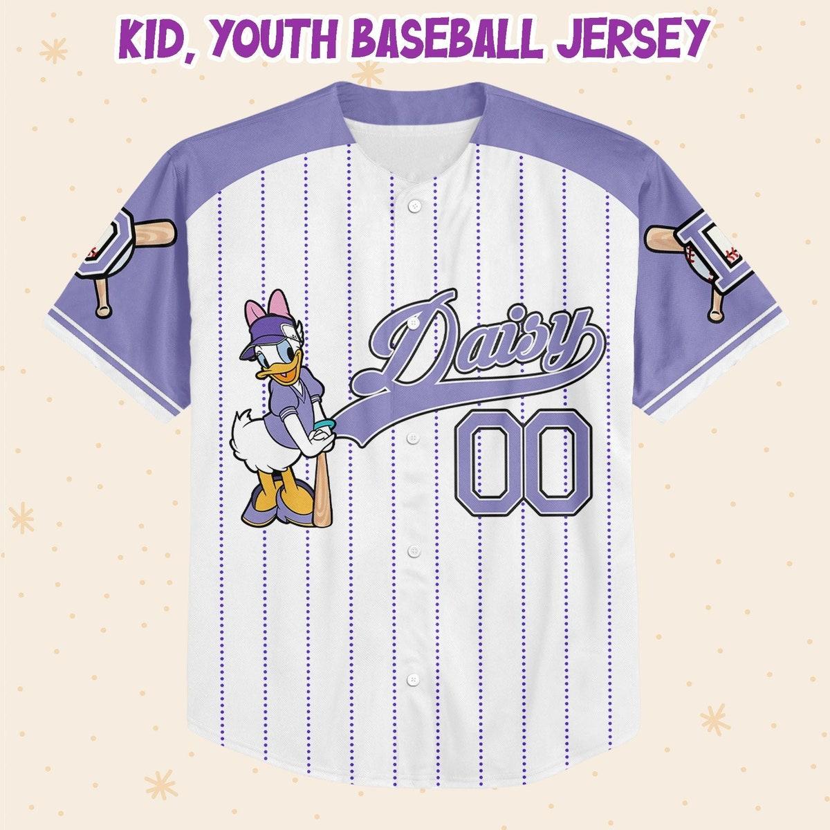 Mckenzieshoponline Purple Daisy Name Disney Game Day Personalized Baseball Jersey For Fans - Image 3