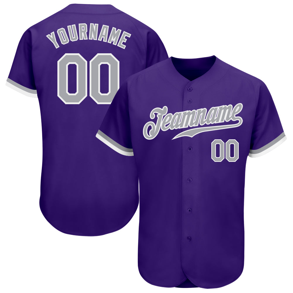 Jerseytrend Purple Gray White Personalized Baseball Jersey For Fans