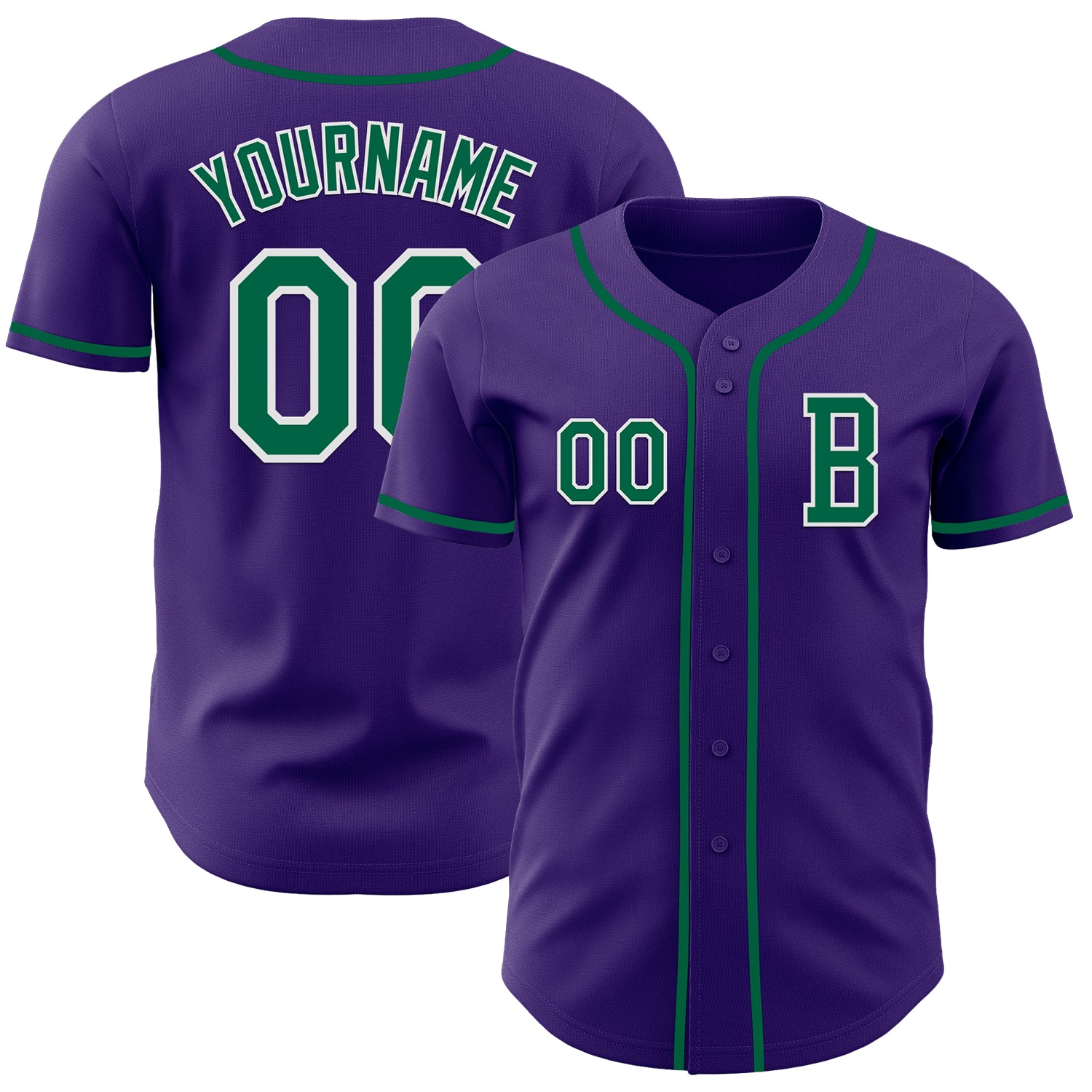 Jerseytrend Purple Kelly Green White Personalized Baseball Jersey For Fans