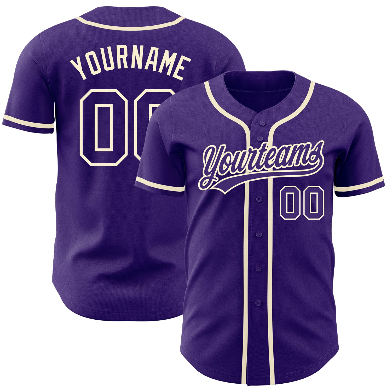 Jerseytrend Purple Purple Cream Personalized Baseball Jersey For Fans