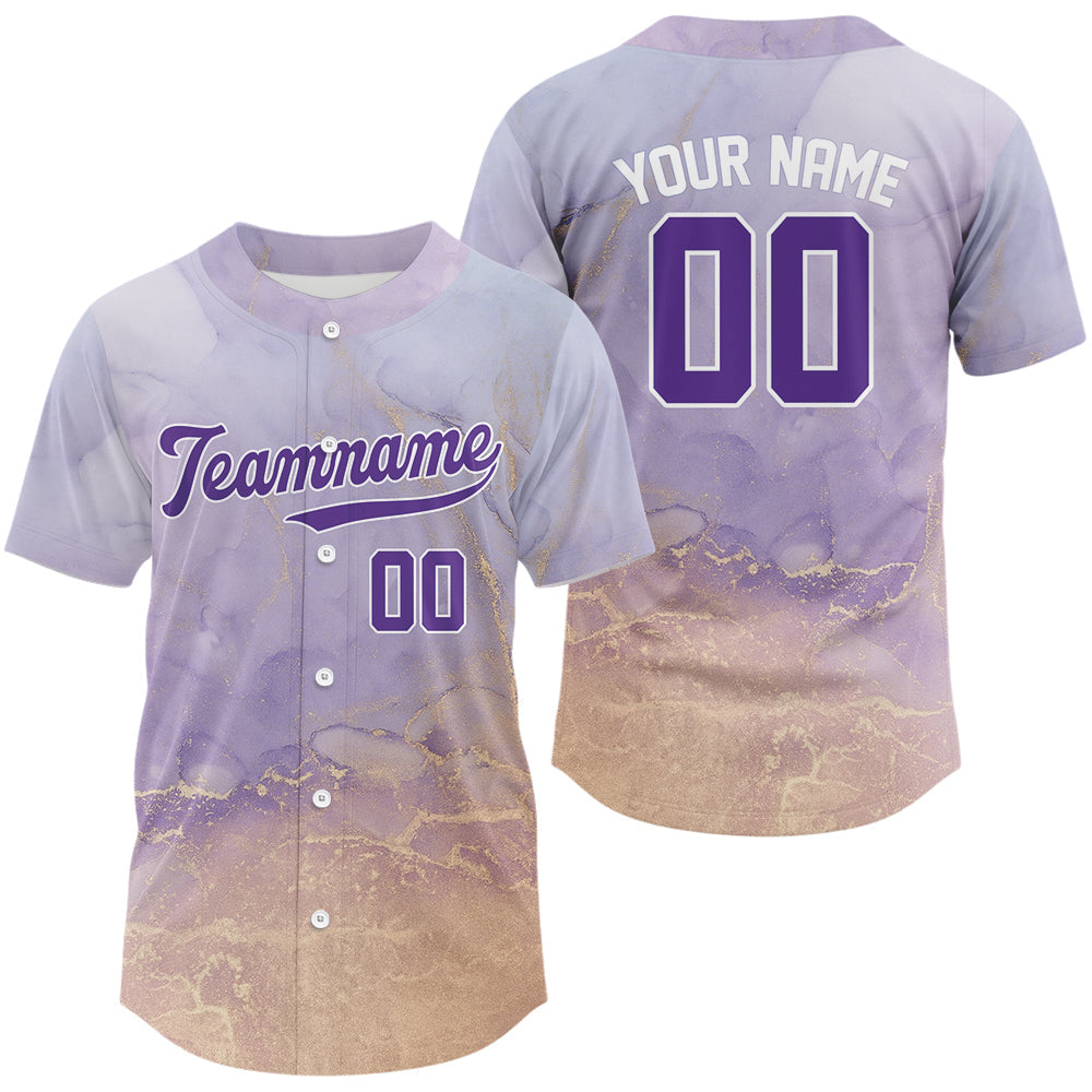 Mckenzieshoponline Purple Yellow Funny Personalized Baseball Jersey For Fans