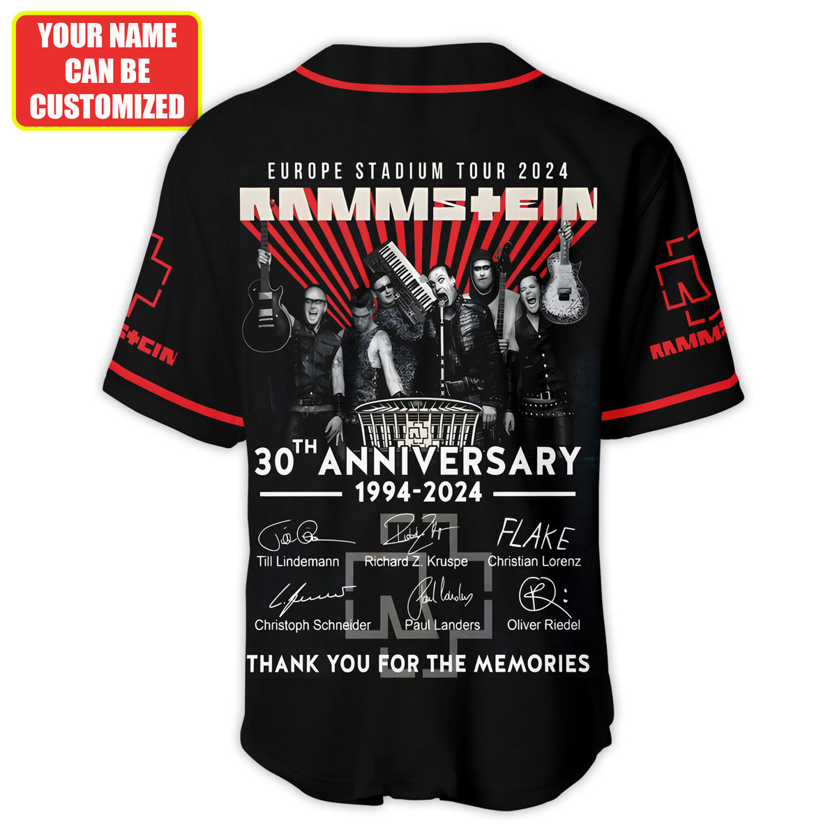 Jerseytrend Rammstein Europe Stadium Tour 30th Anniversary Personalized Baseball Jersey For Fans - Image 5