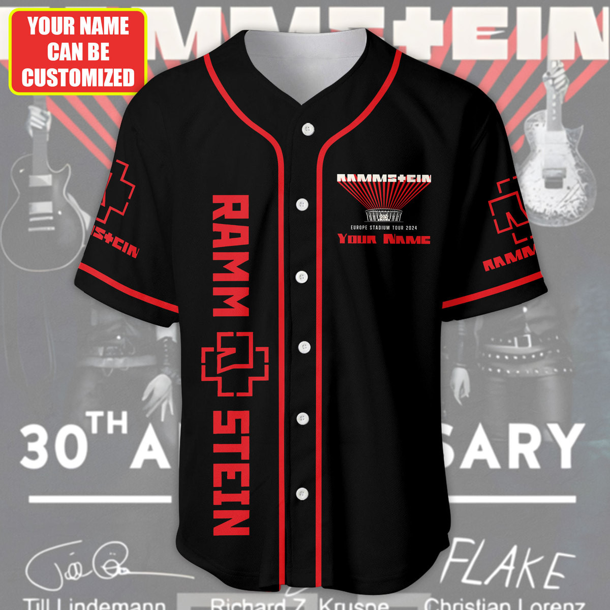 Jerseytrend Rammstein Europe Stadium Tour 30th Anniversary Personalized Baseball Jersey For Fans - Image 2