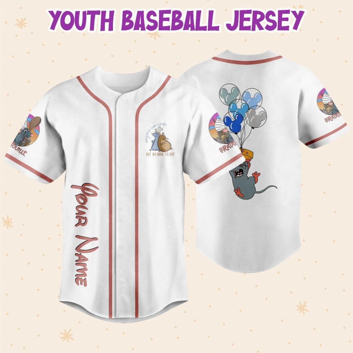 Mckenzieshoponline Ratatouille Remy Remy Little Chef Balloon Mickey Ears Personalized Baseball Jersey For Fans - Image 6