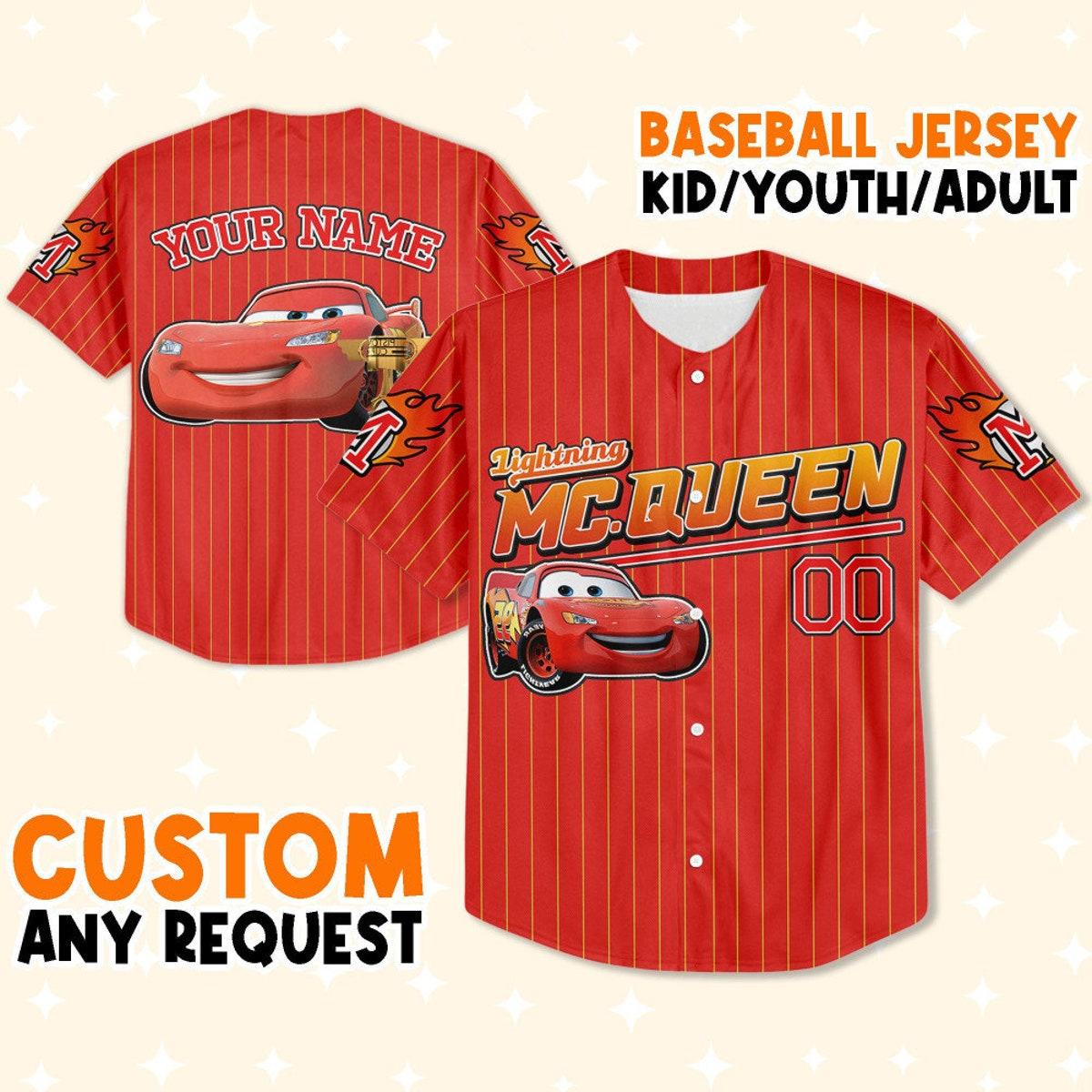 Mckenzieshoponline Red Lightning McQueen Personalized Baseball Jersey For Fans