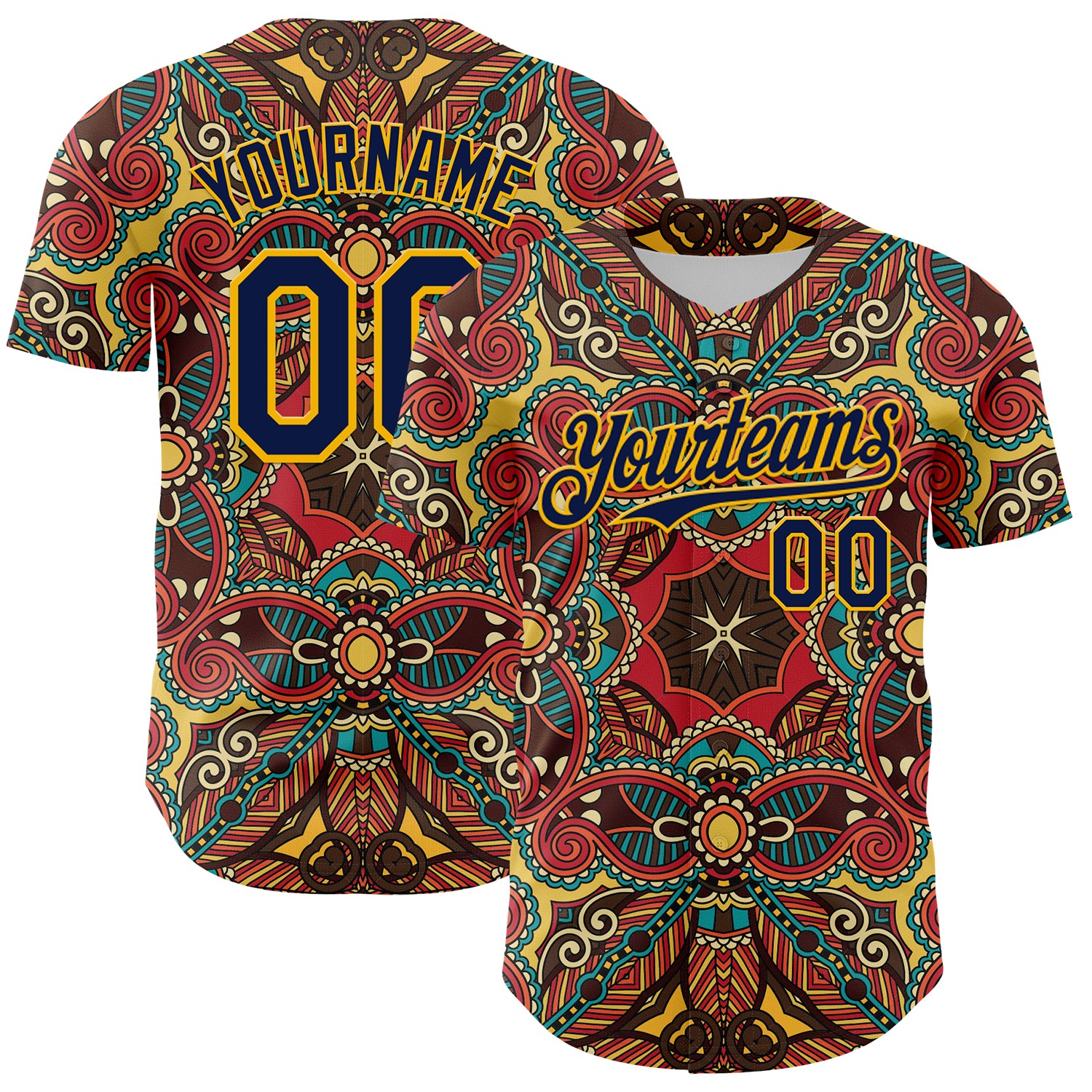 Jerseytrend Red Navy Gold 3D Pattern Design Burner Costumes Exotic Personalized Baseball Jersey For Fans