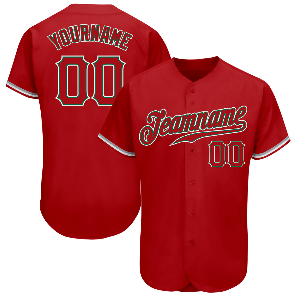Jerseytrend Red Red Kelly Green Personalized Baseball Jersey For Fans