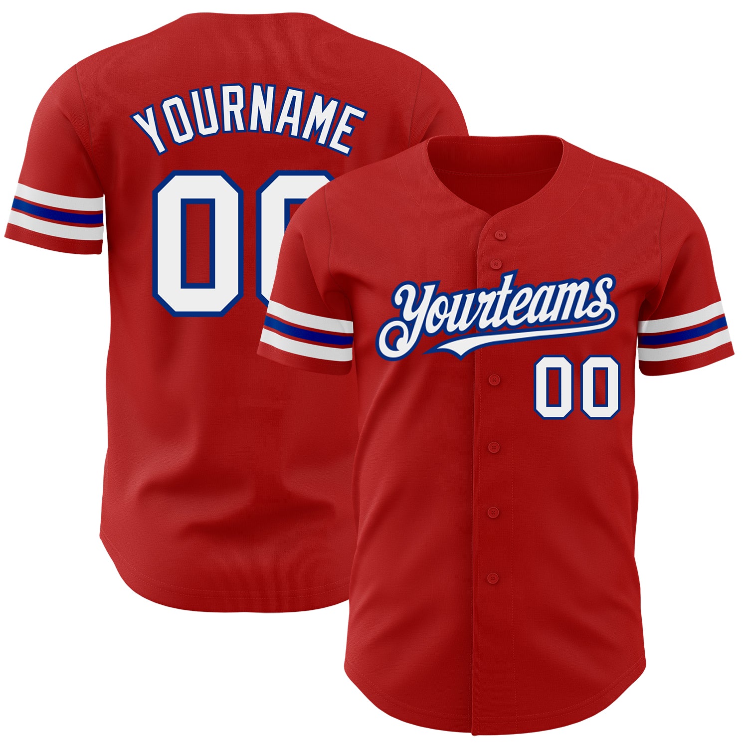 Jerseytrend Red White Royal Personalized Baseball Jersey For Fans