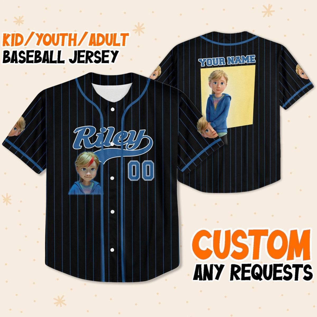 Mckenzieshoponline Riley Blue Black Disney Personalized Baseball Jersey For Fans - Image 2