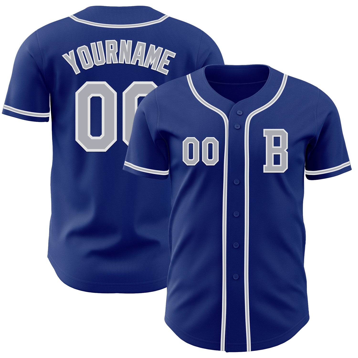 Jerseytrend Royal Gray White Personalized Baseball Jersey For Fans