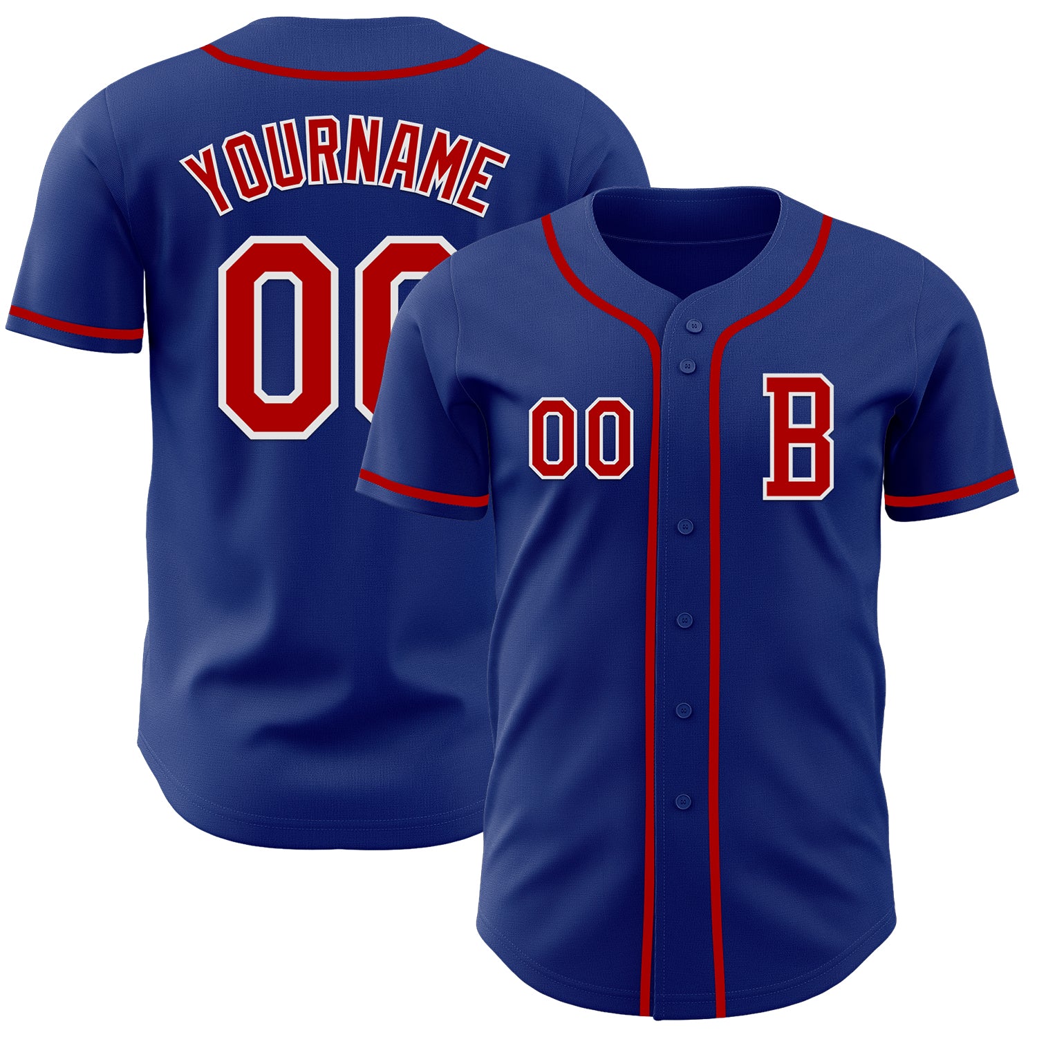 Jerseytrend Royal Red White Personalized Baseball Jersey For Fans