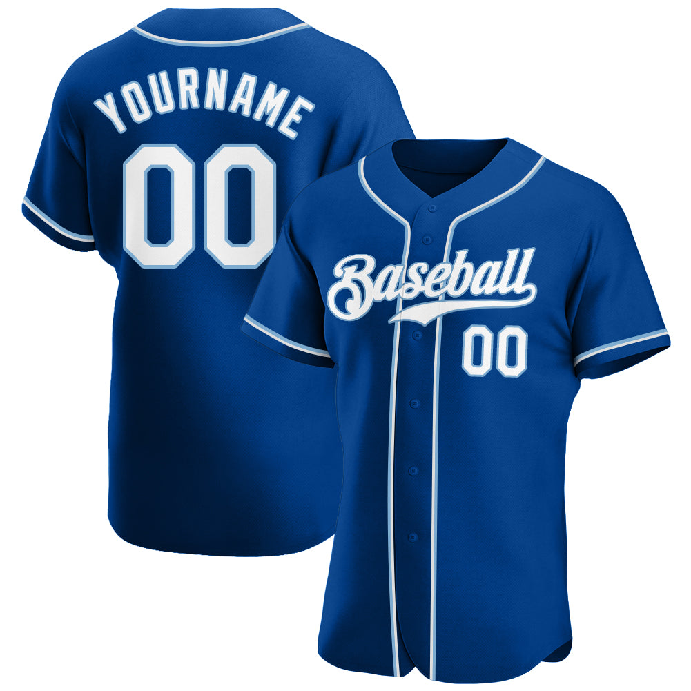 Mckenzieshoponline Royal White Light Blue Personalized Baseball Jersey For Fans