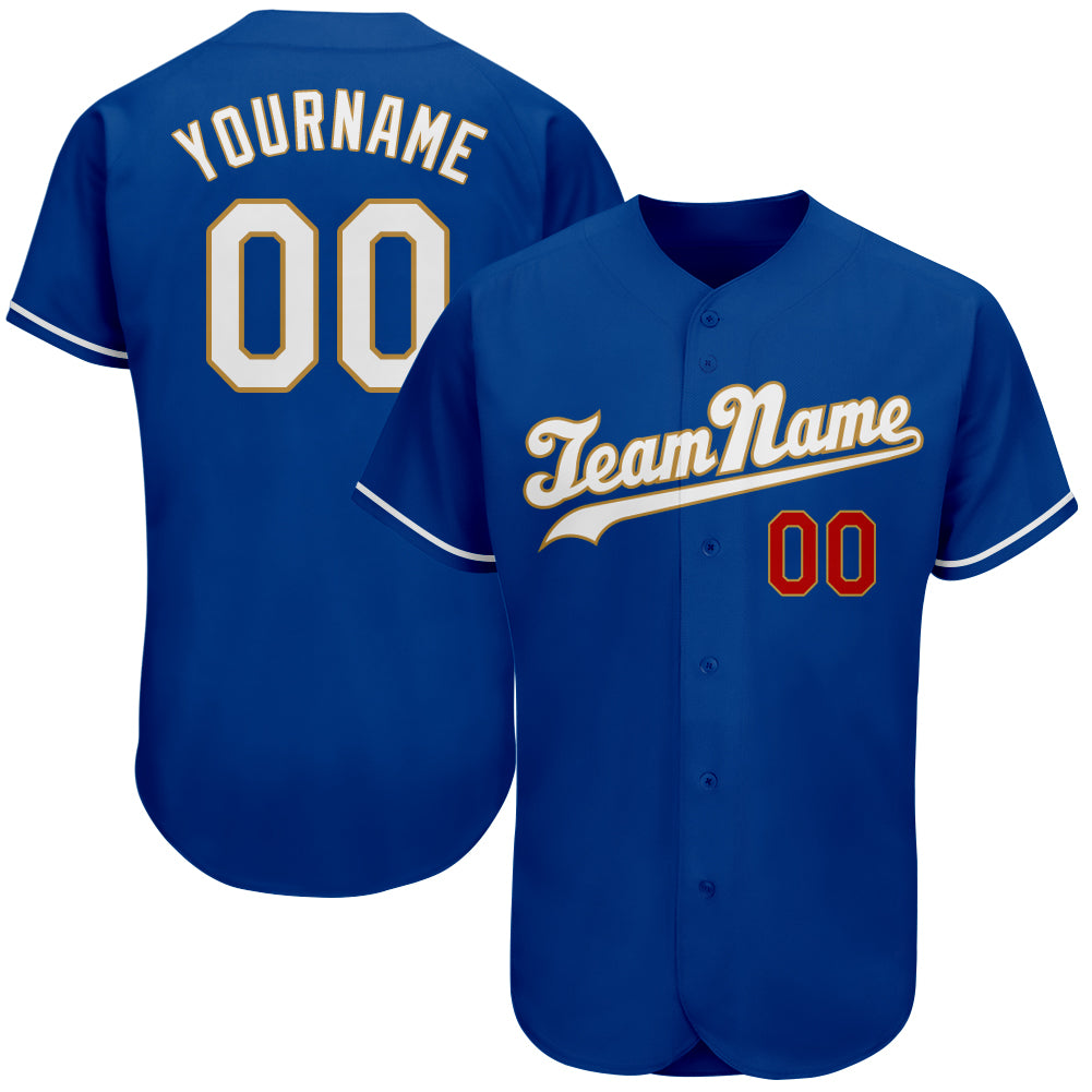 Mckenzieshoponline Royal White Old Gold Personalized Baseball Jersey For Fans
