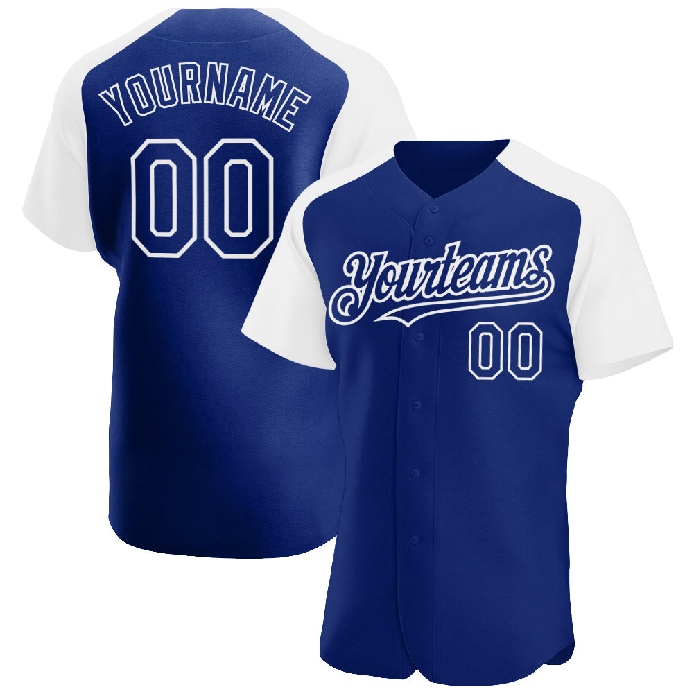 Jerseytrend Royal White Raglan Sleeves Personalized Baseball Jersey For Fans