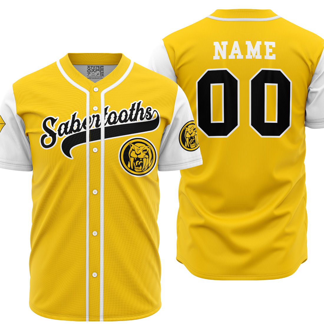 Mckenzieshoponline Sabertooths Yellow Power Rangers Personalized Baseball Jersey For Fans
