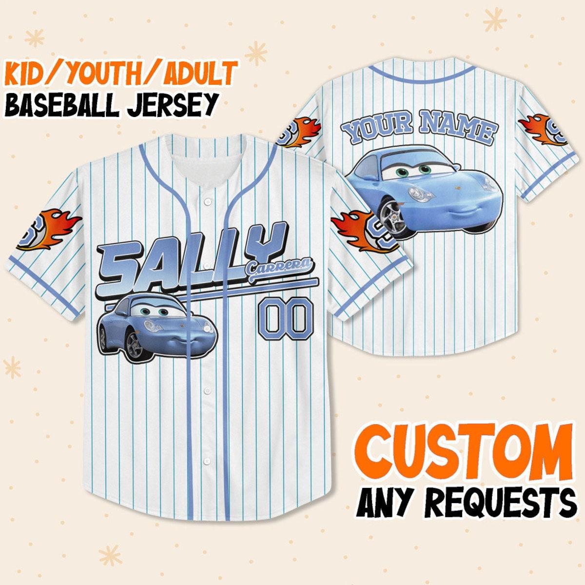 Mckenzieshoponline Sally Blue Cars Disney Personalized Baseball Jersey For Fans - Image 2