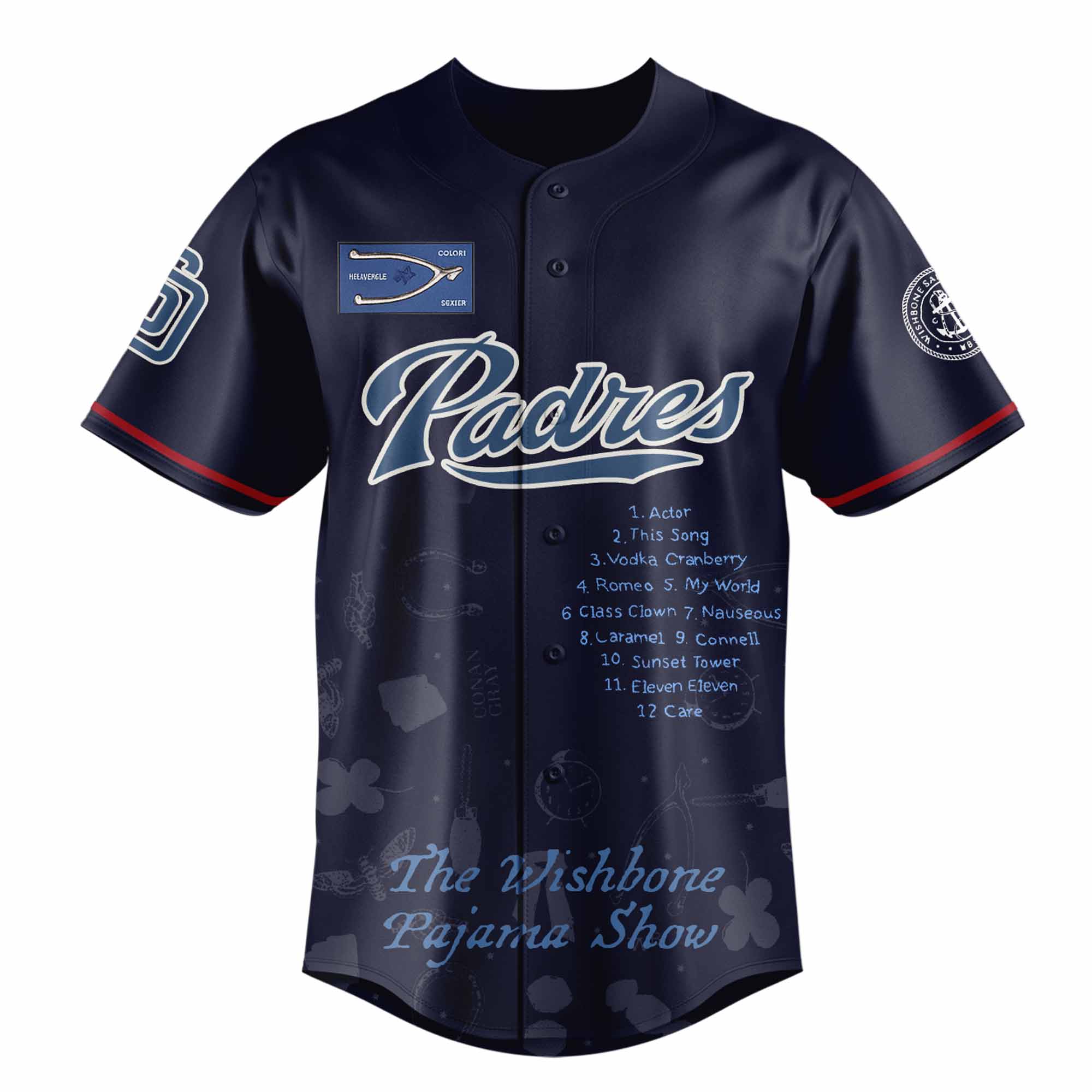 Jerseytrend San Diego Padres MLB x The Wishbone Pajama Show Personalized Baseball Jersey For Fans - Image 2