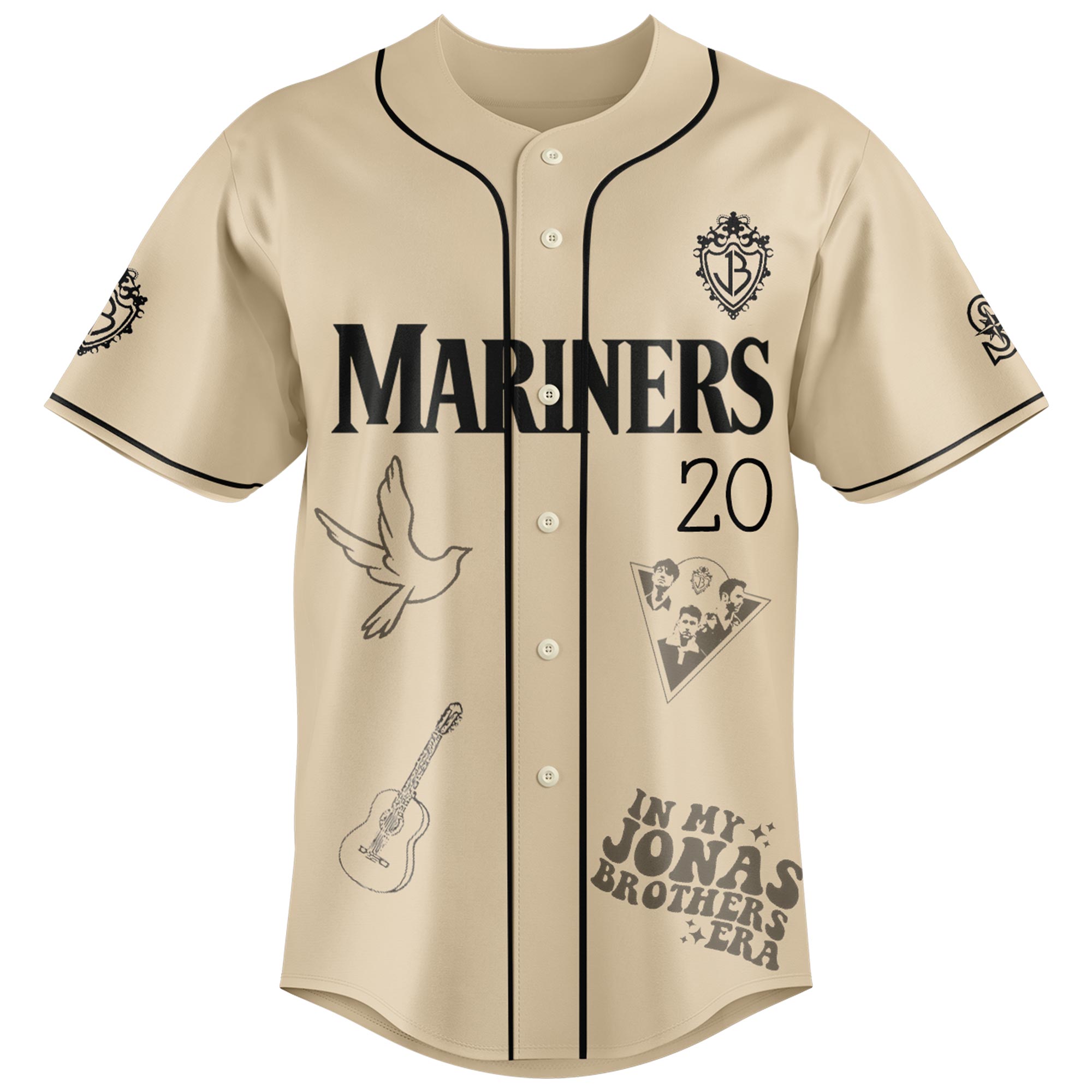 Jerseytrend Seattle Mariners MLB x Greetings From Jonas Brothers Personalized Baseball Jersey For Fans - Image 4