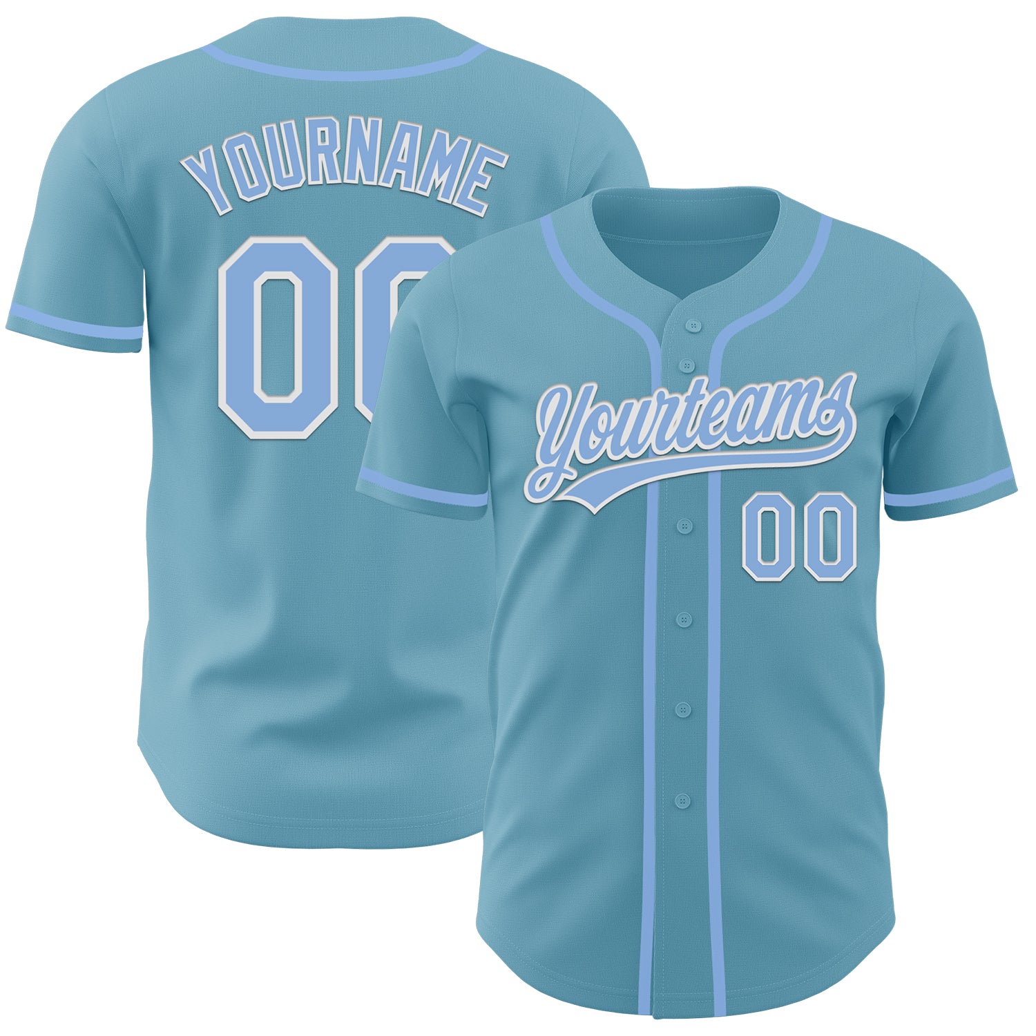 Jerseytrend Shadow Blue Light Blue White Personalized Baseball Jersey For Fans