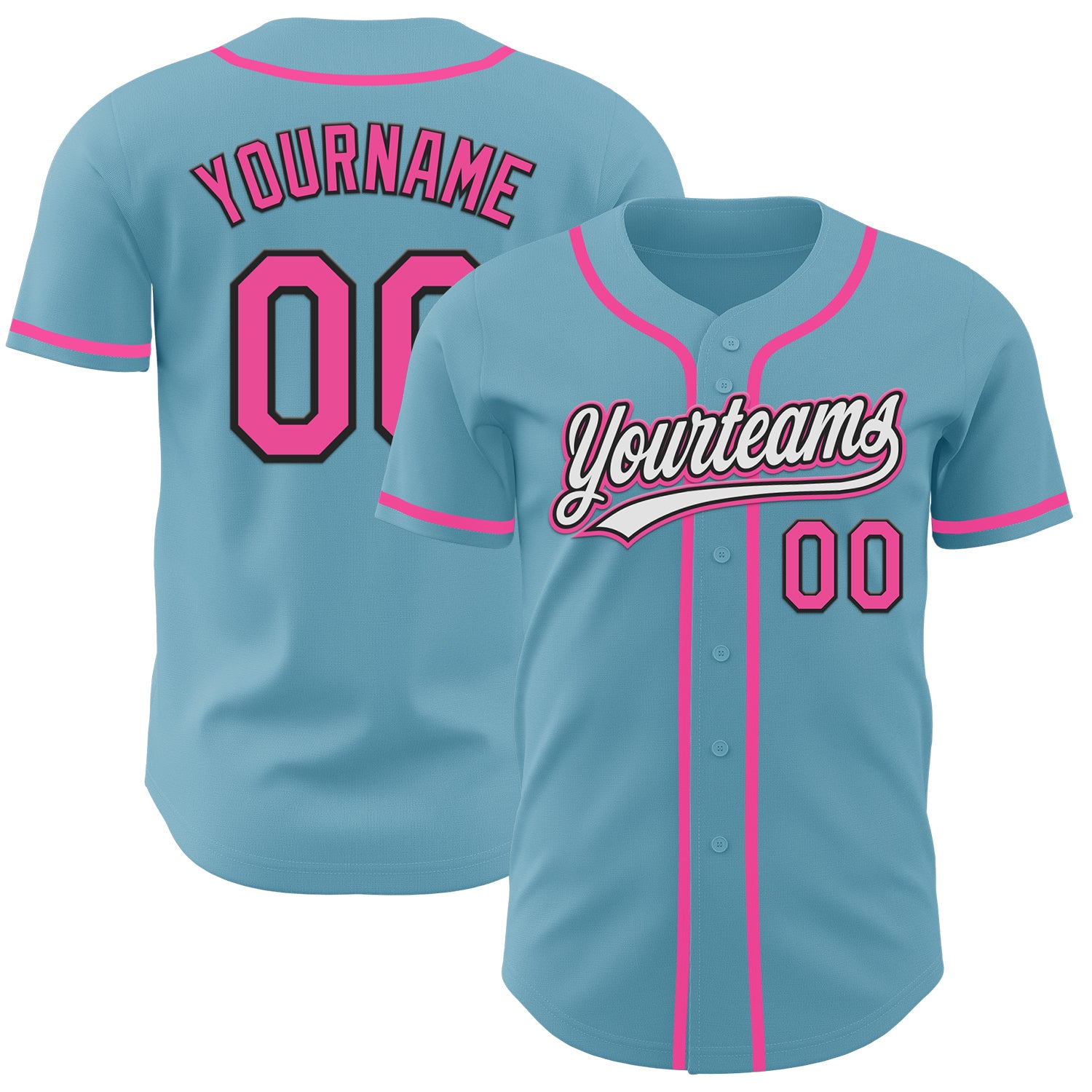 Jerseytrend Shadow Blue Pink Black Personalized Baseball Jersey For Fans