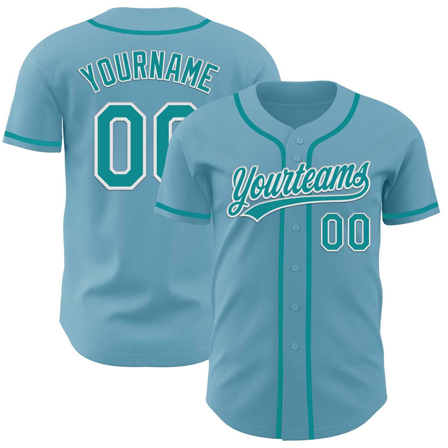 Jerseytrend Shadow Blue Teal White Personalized Baseball Jersey For Fans