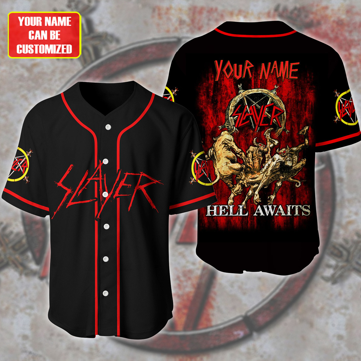 Jerseytrend Slayer Band Hell Awaits Personalized Baseball Jersey For Fans - Image 2