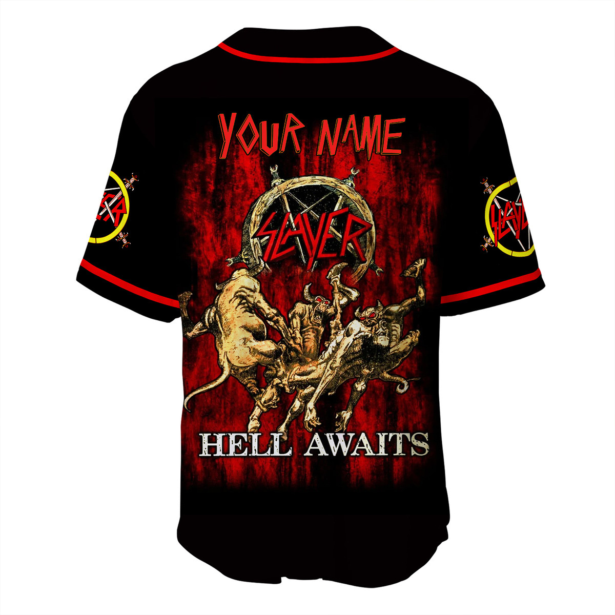 Jerseytrend Slayer Band Hell Awaits Personalized Baseball Jersey For Fans - Image 5
