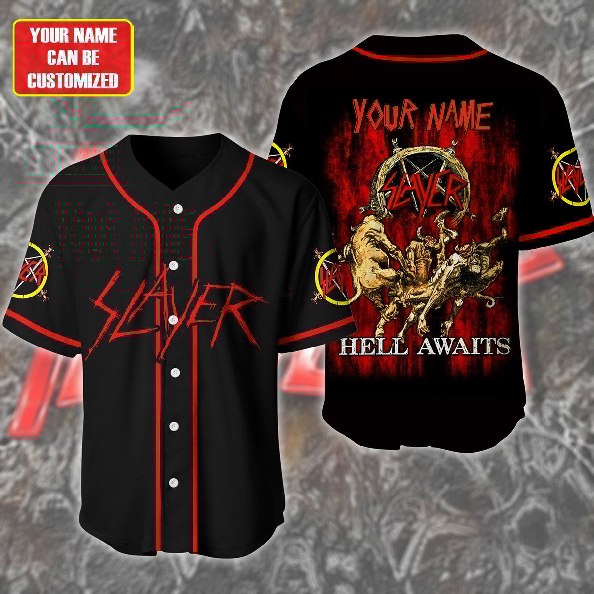 Jerseytrend Slayer Band Hell Awaits Personalized Baseball Jersey For Fans